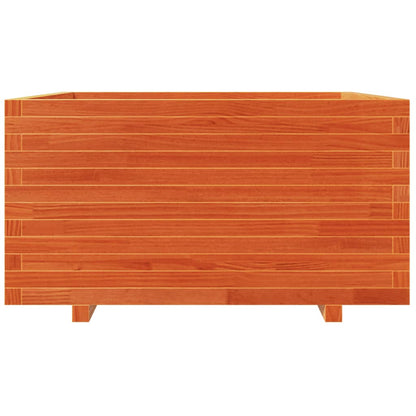 vidaXL Jardinière cire marron 90x90x49,5 cm bois de pin massif