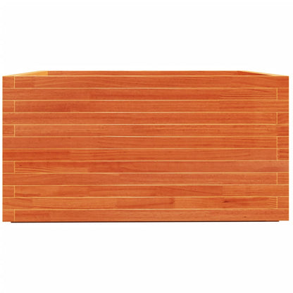 vidaXL Jardinière cire marron 90x90x49,5 cm bois de pin massif