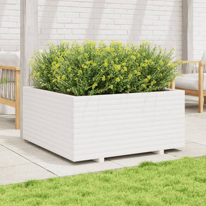 vidaXL Jardinière blanc 100x100x49,5 cm bois de pin massif