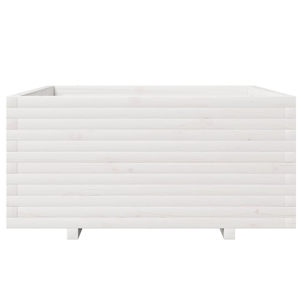 vidaXL Jardinière blanc 100x100x49,5 cm bois de pin massif