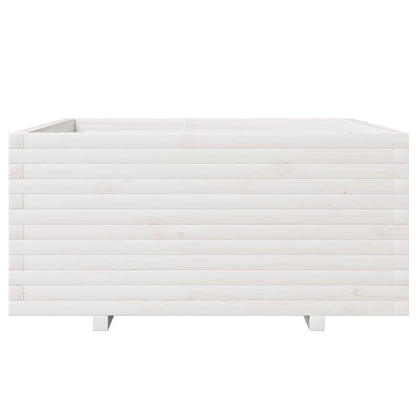 vidaXL Jardinière blanc 100x100x49,5 cm bois de pin massif