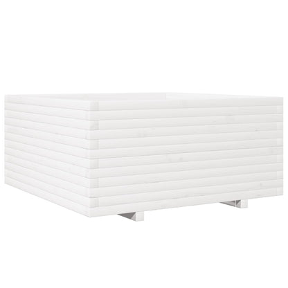 vidaXL Jardinière blanc 100x100x49,5 cm bois de pin massif