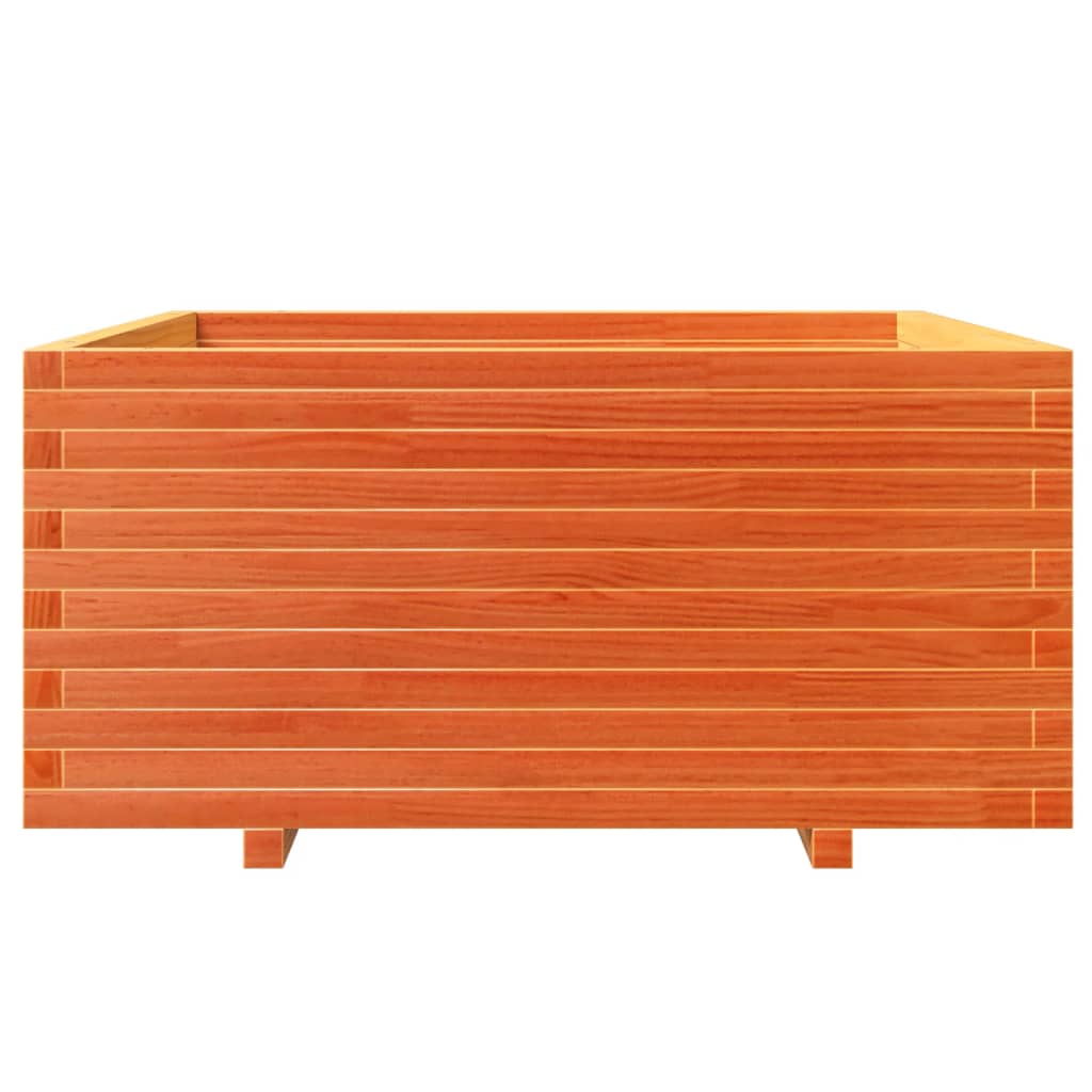 vidaXL Jardinière cire marron 100x100x49,5 cm bois de pin massif