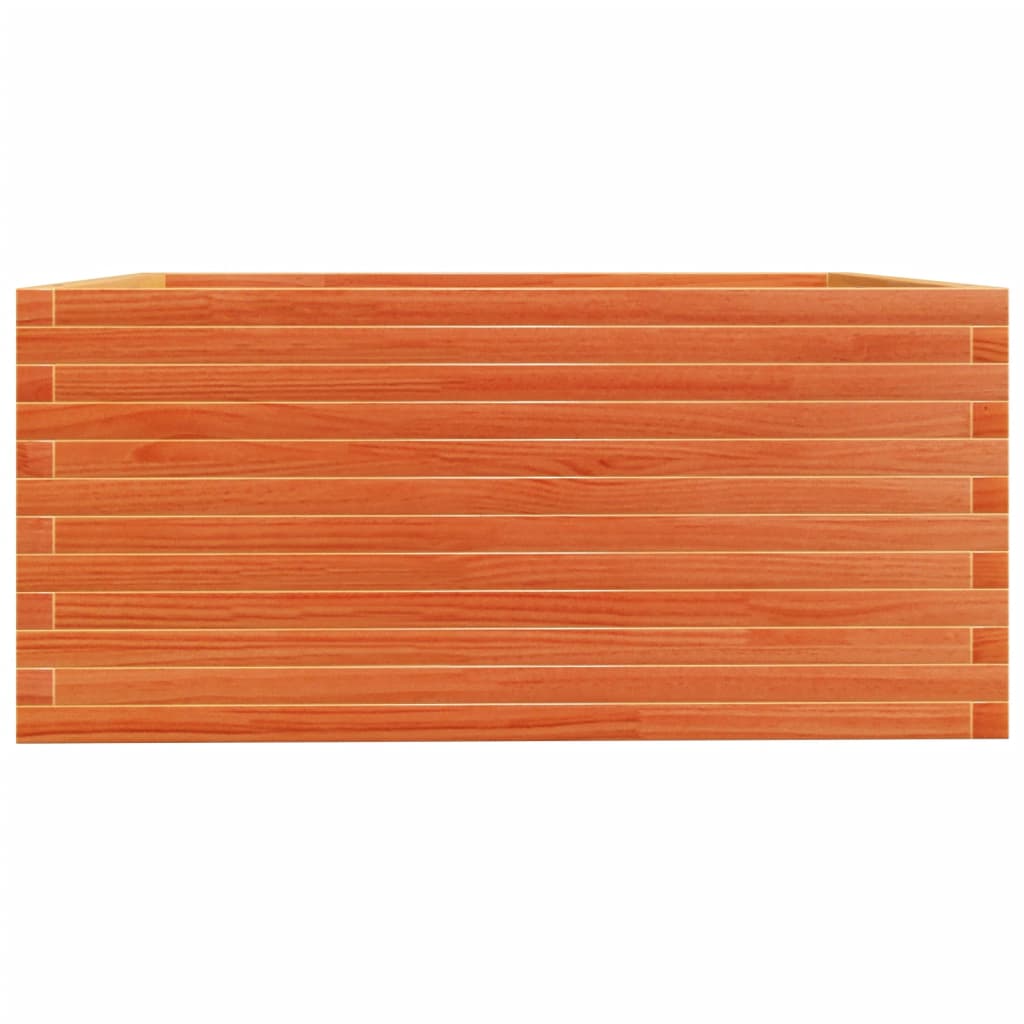 vidaXL Jardinière cire marron 100x100x49,5 cm bois de pin massif
