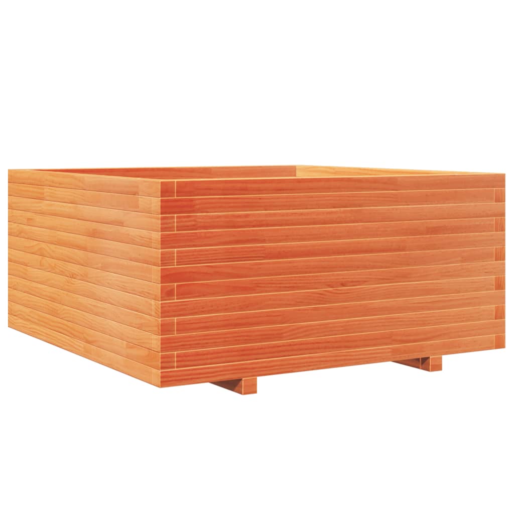 vidaXL Jardinière cire marron 100x100x49,5 cm bois de pin massif