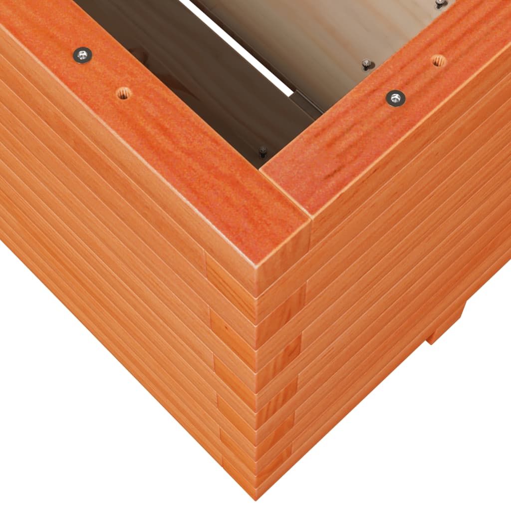 vidaXL Jardinière cire marron 100x100x49,5 cm bois de pin massif