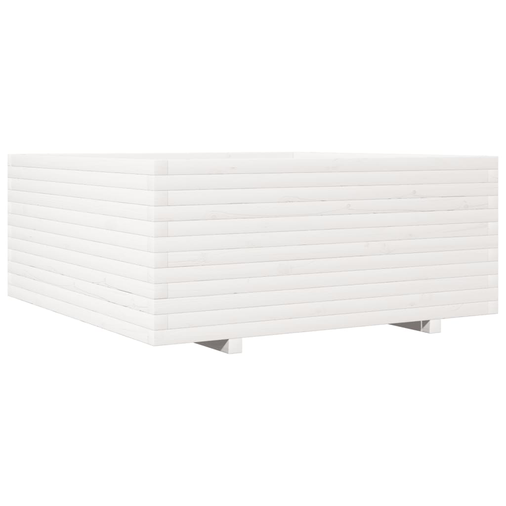 vidaXL Jardinière blanc 110x110x49,5 cm bois de pin massif