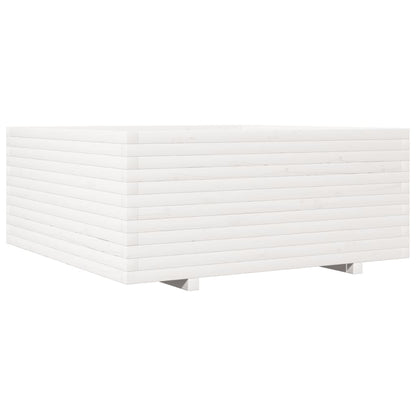 vidaXL Jardinière blanc 110x110x49,5 cm bois de pin massif
