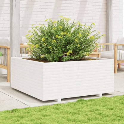 vidaXL Jardinière blanc 110x110x49,5 cm bois de pin massif