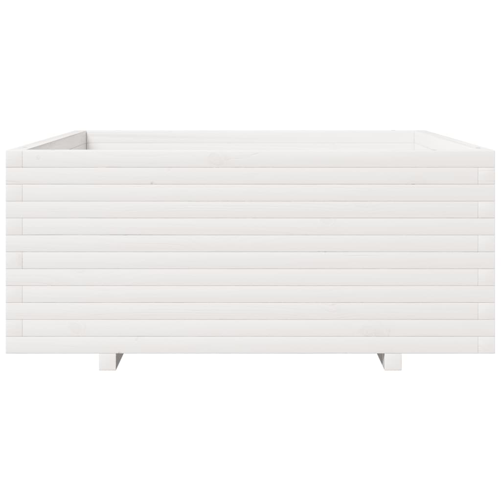 vidaXL Jardinière blanc 110x110x49,5 cm bois de pin massif
