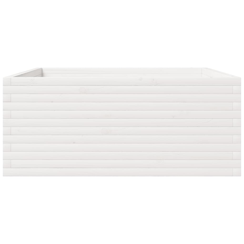 vidaXL Jardinière blanc 110x110x49,5 cm bois de pin massif