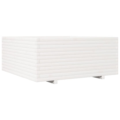 vidaXL Jardinière blanc 110x110x49,5 cm bois de pin massif