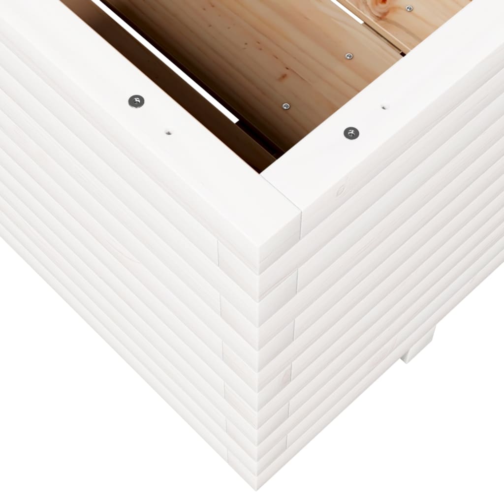vidaXL Jardinière blanc 110x110x49,5 cm bois de pin massif