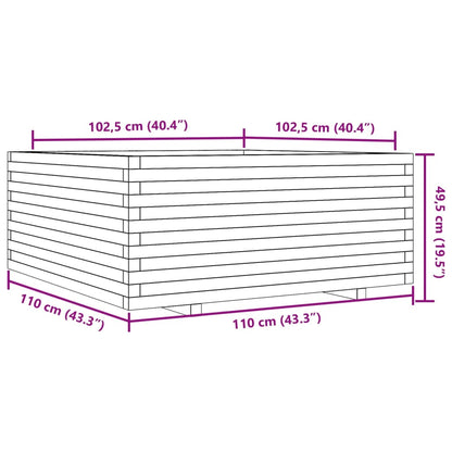 vidaXL Jardinière blanc 110x110x49,5 cm bois de pin massif