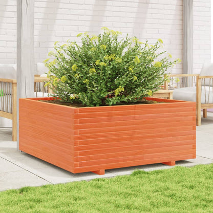 vidaXL Jardinière cire marron 110x110x49,5 cm bois de pin massif
