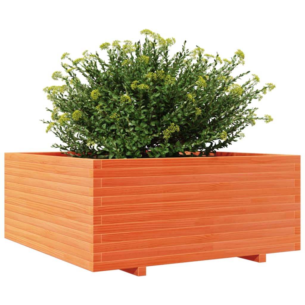 vidaXL Jardinière cire marron 110x110x49,5 cm bois de pin massif