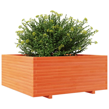 vidaXL Jardinière cire marron 110x110x49,5 cm bois de pin massif