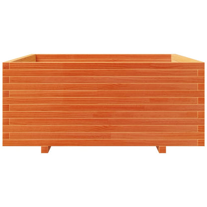 vidaXL Jardinière cire marron 110x110x49,5 cm bois de pin massif