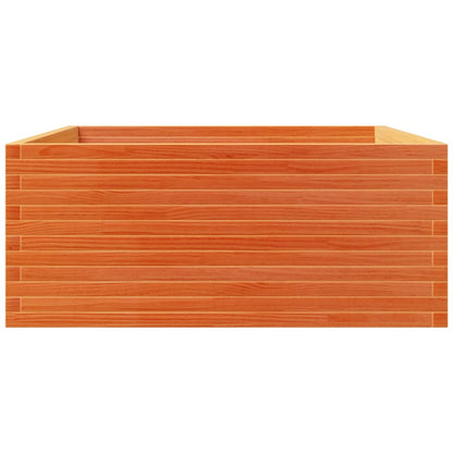 vidaXL Jardinière cire marron 110x110x49,5 cm bois de pin massif
