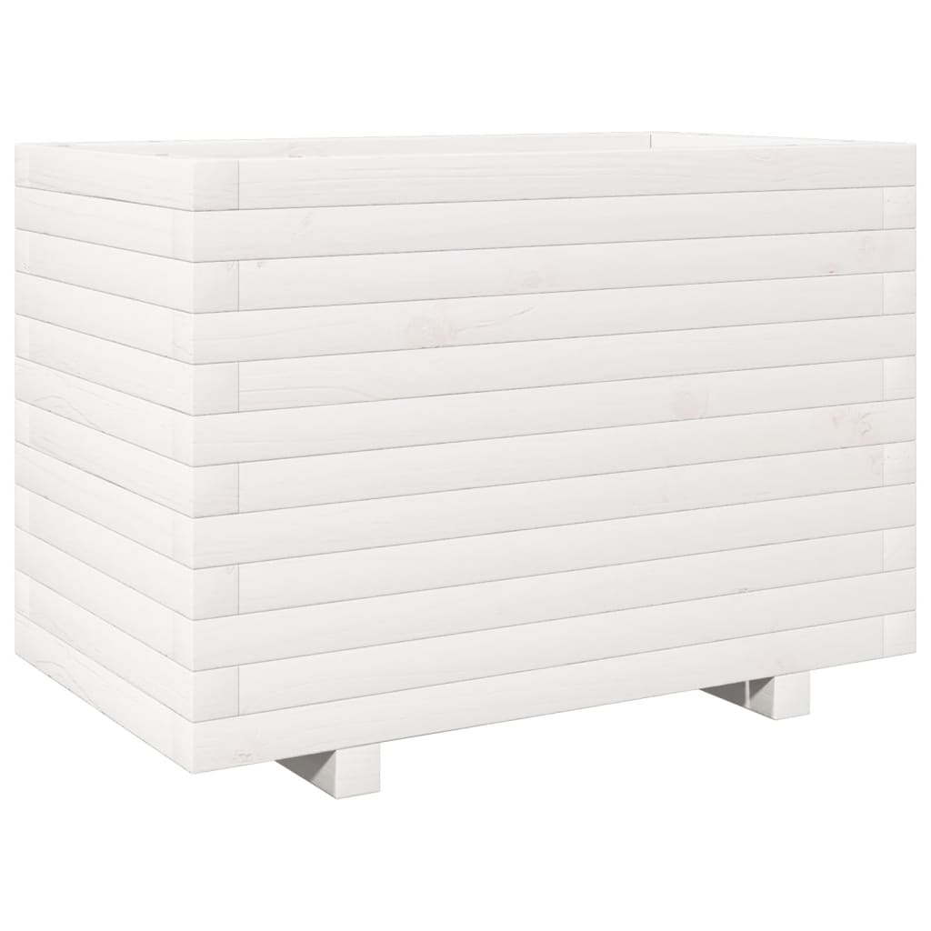 vidaXL Jardinière blanc 70x40x49,5 cm bois de pin massif