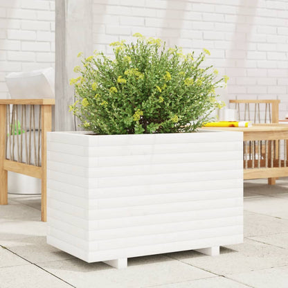 vidaXL Jardinière blanc 70x40x49,5 cm bois de pin massif
