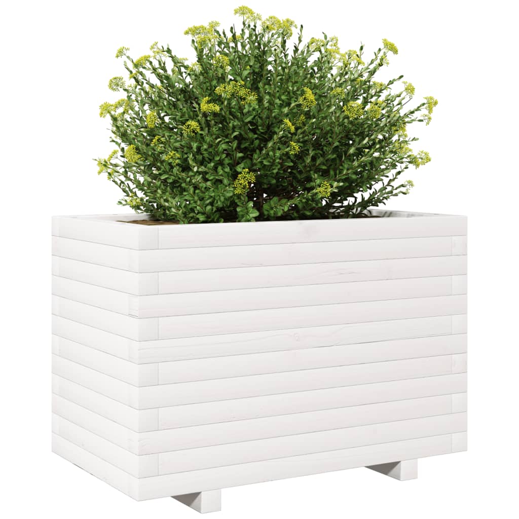 vidaXL Jardinière blanc 70x40x49,5 cm bois de pin massif