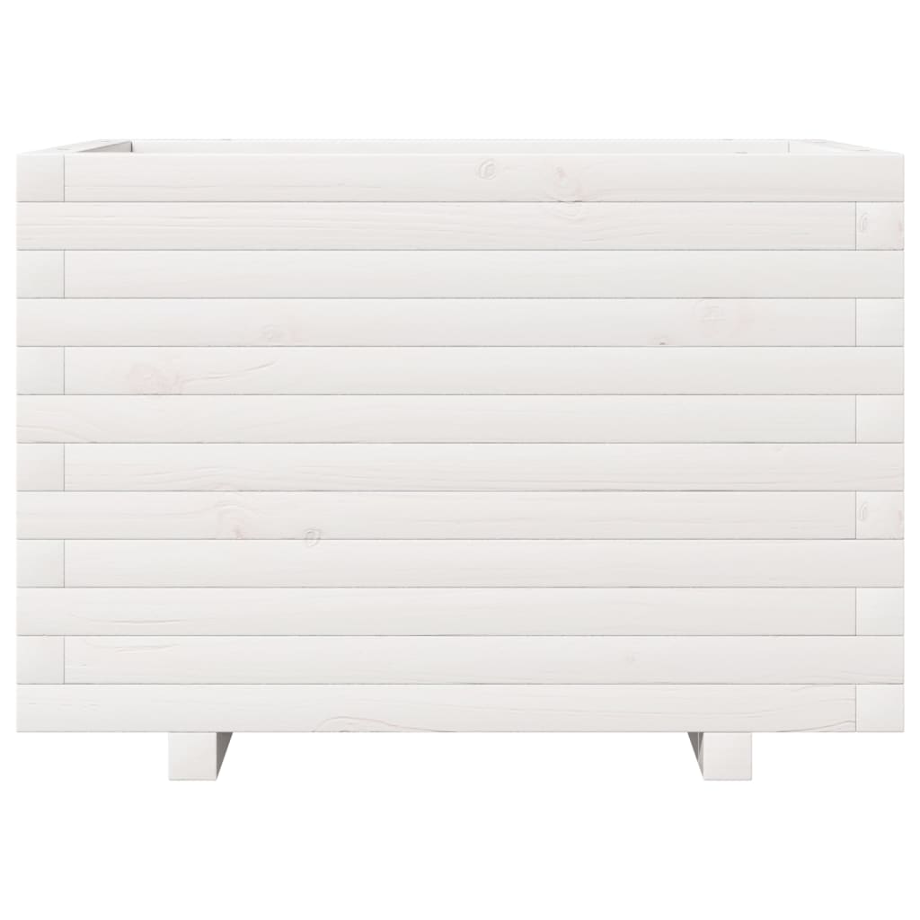 vidaXL Jardinière blanc 70x40x49,5 cm bois de pin massif