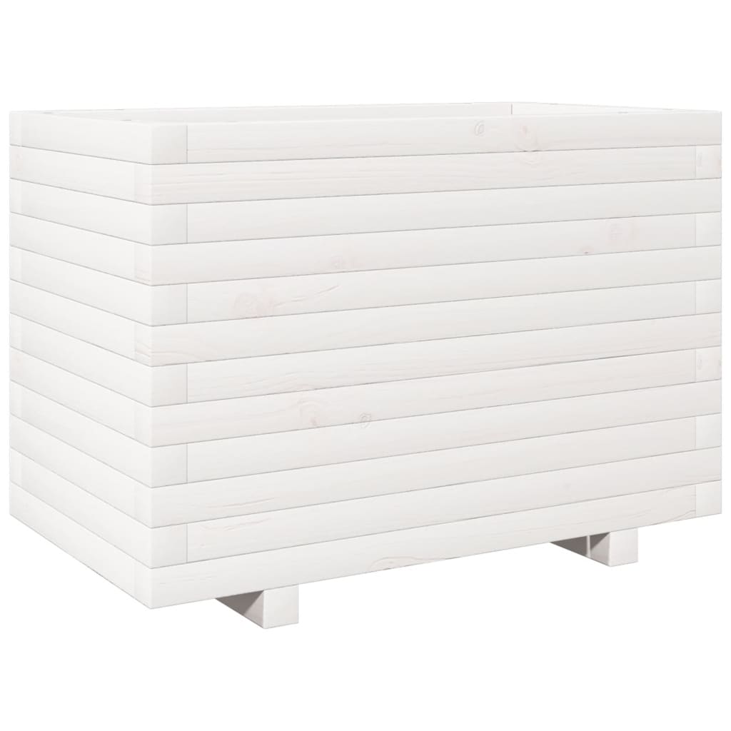 vidaXL Jardinière blanc 70x40x49,5 cm bois de pin massif