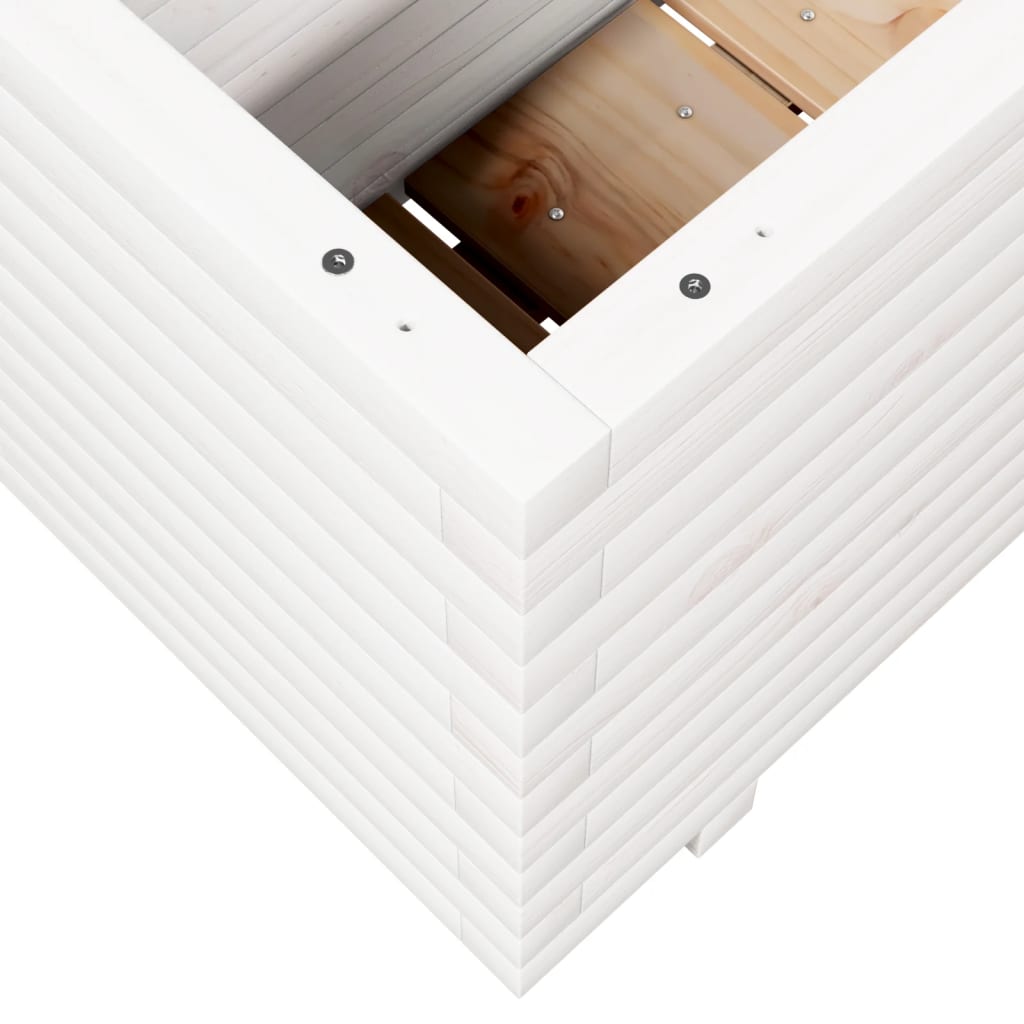 vidaXL Jardinière blanc 70x40x49,5 cm bois de pin massif