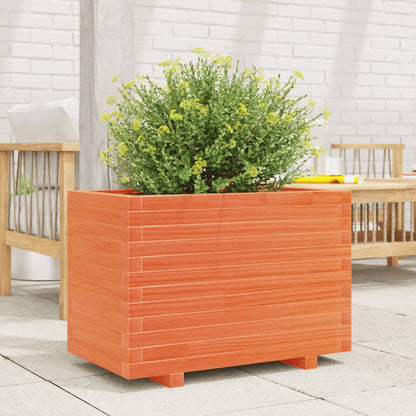 vidaXL Jardinière cire marron 70x40x49,5 cm bois de pin massif