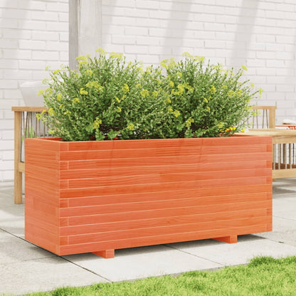 vidaXL Jardinière cire marron 110x40x49,5 cm bois de pin massif
