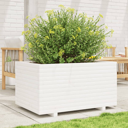 vidaXL Jardinière blanc 90x60x49,5 cm bois de pin massif