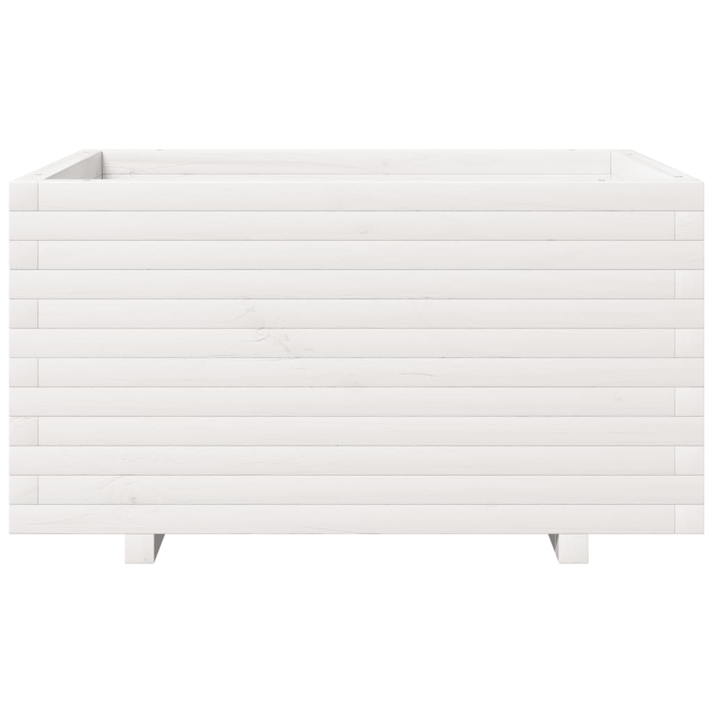 vidaXL Jardinière blanc 90x60x49,5 cm bois de pin massif