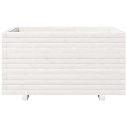 vidaXL Jardinière blanc 90x60x49,5 cm bois de pin massif