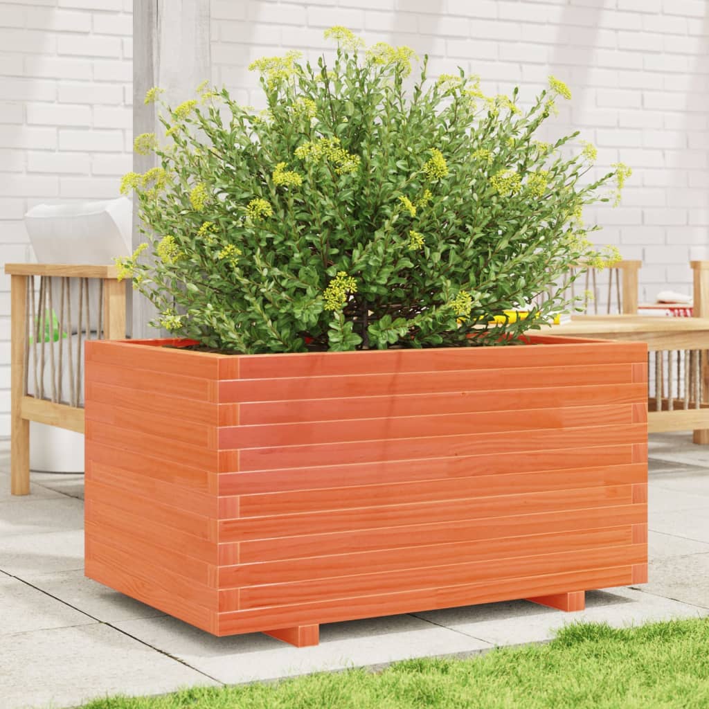 vidaXL Jardinière cire marron 90x60x49,5 cm bois de pin massif