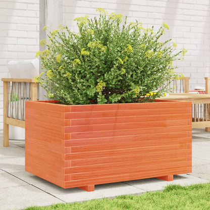 vidaXL Jardinière cire marron 90x60x49,5 cm bois de pin massif