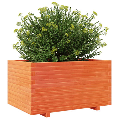 vidaXL Jardinière cire marron 90x60x49,5 cm bois de pin massif