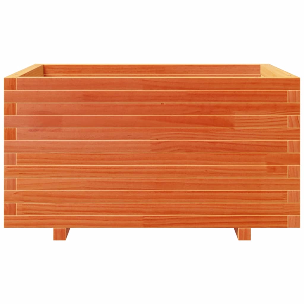vidaXL Jardinière cire marron 90x60x49,5 cm bois de pin massif