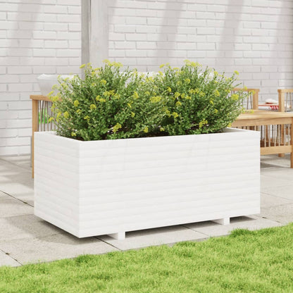 vidaXL Jardinière blanc 110x60x49,5 cm bois de pin massif