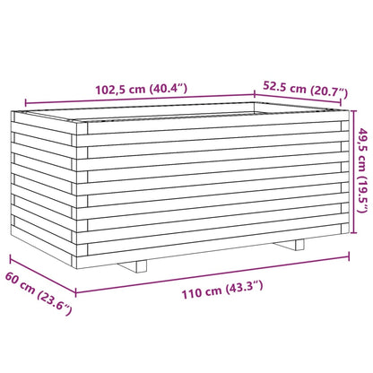 vidaXL Jardinière blanc 110x60x49,5 cm bois de pin massif