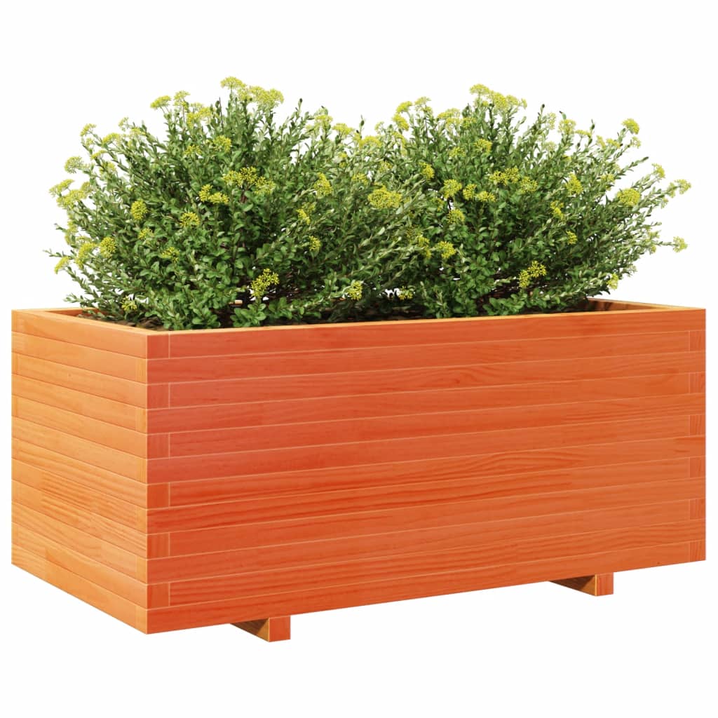 vidaXL Jardinière cire marron 110x60x49,5 cm bois de pin massif