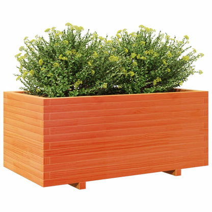vidaXL Jardinière cire marron 110x60x49,5 cm bois de pin massif