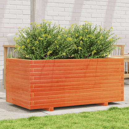 vidaXL Jardinière cire marron 110x60x49,5 cm bois de pin massif