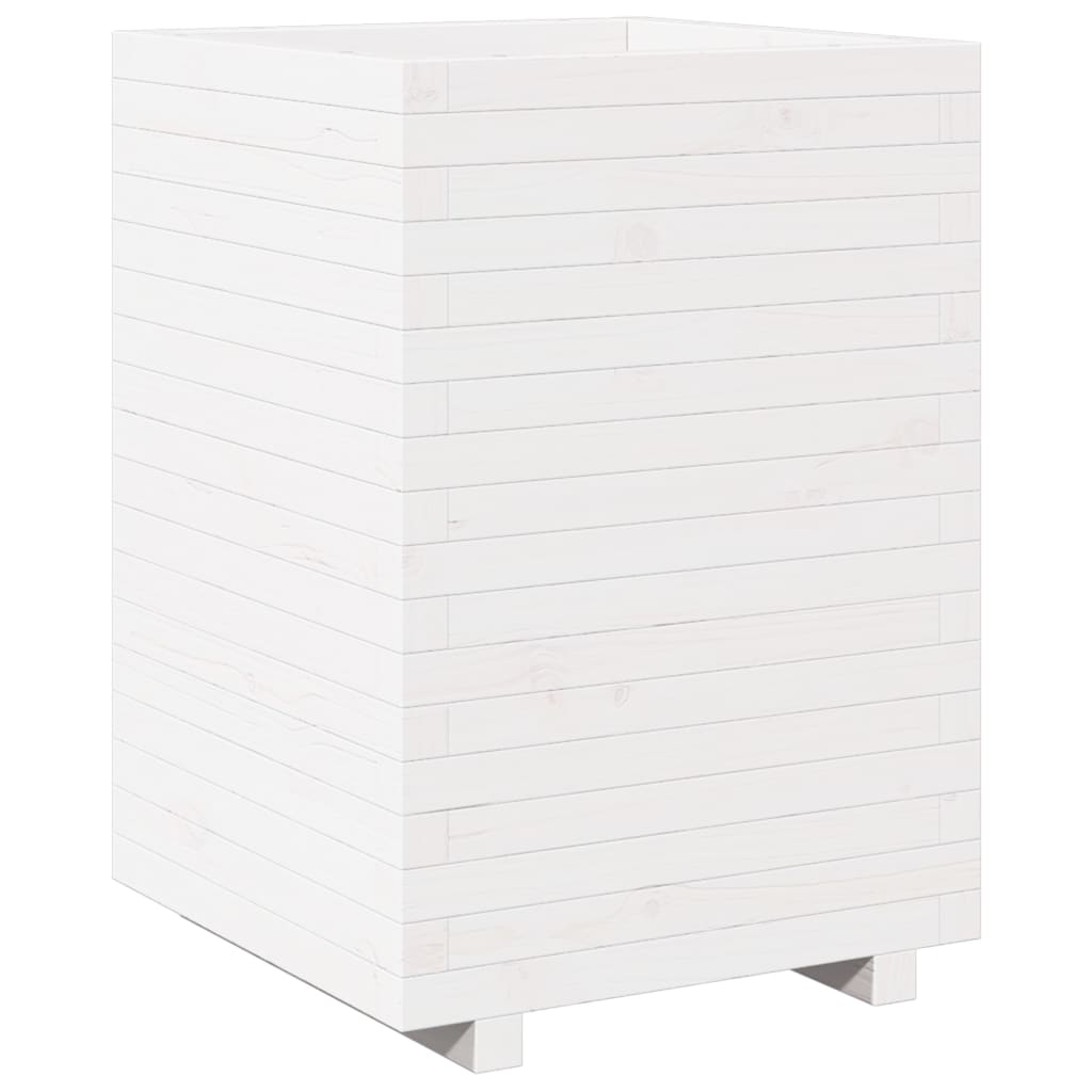 vidaXL Jardinière blanc 50x50x72,5 cm bois de pin massif