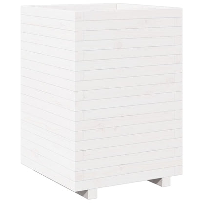 vidaXL Jardinière blanc 50x50x72,5 cm bois de pin massif
