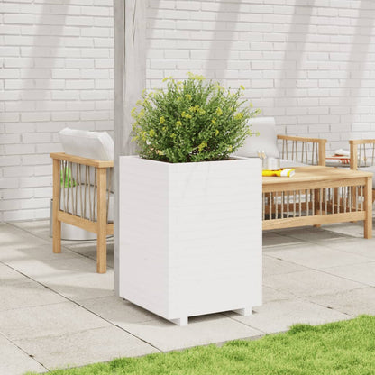 vidaXL Jardinière blanc 50x50x72,5 cm bois de pin massif