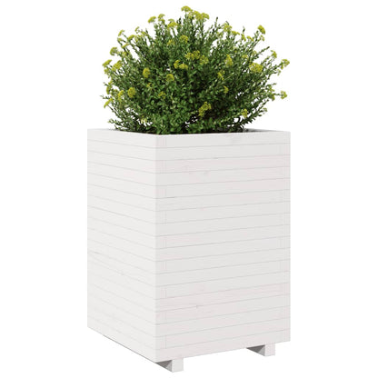 vidaXL Jardinière blanc 50x50x72,5 cm bois de pin massif