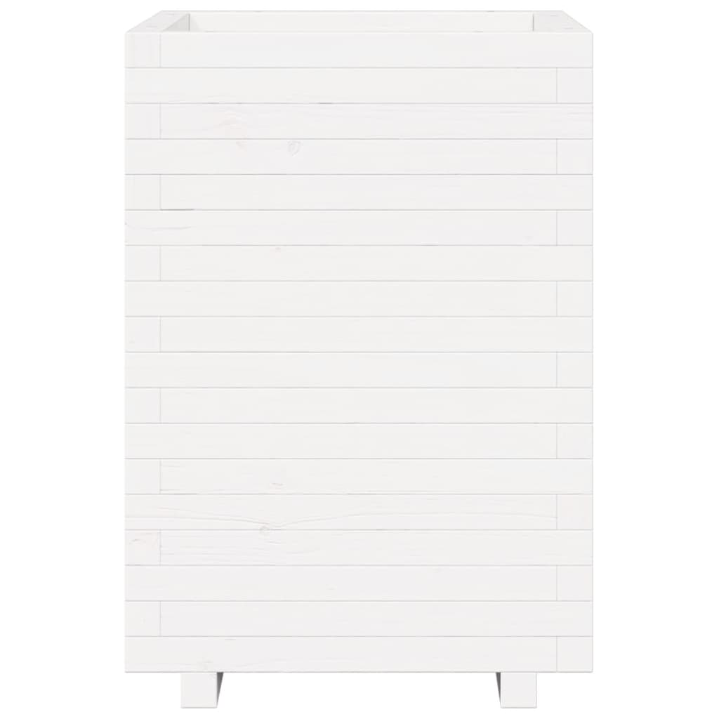 vidaXL Jardinière blanc 50x50x72,5 cm bois de pin massif