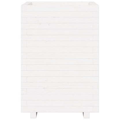 vidaXL Jardinière blanc 50x50x72,5 cm bois de pin massif