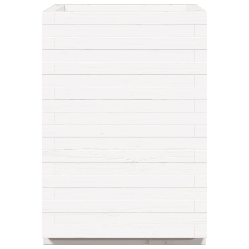 vidaXL Jardinière blanc 50x50x72,5 cm bois de pin massif